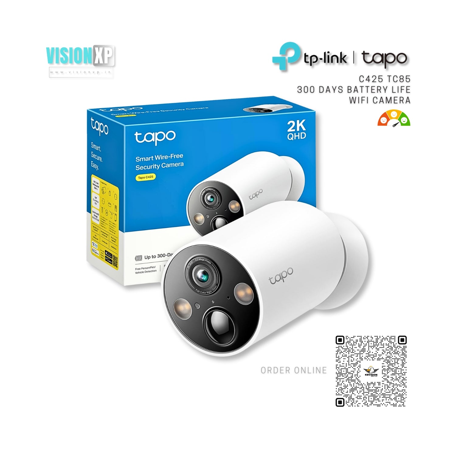 TP-Link Tapo C425 TC85 4mp 2k Wire Free Security WiFi Battery Camera TP-Link Tapo C425 TC85 4mp 2k Wire Free Security WiFi Battery Camera